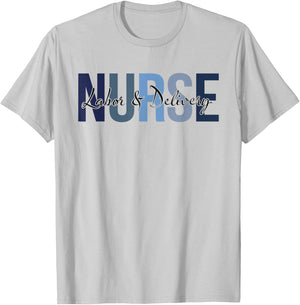 Retro Labor & Delivery Nurse Gifts Nursing Apparel T-Shirt - T-Shirt | Ash