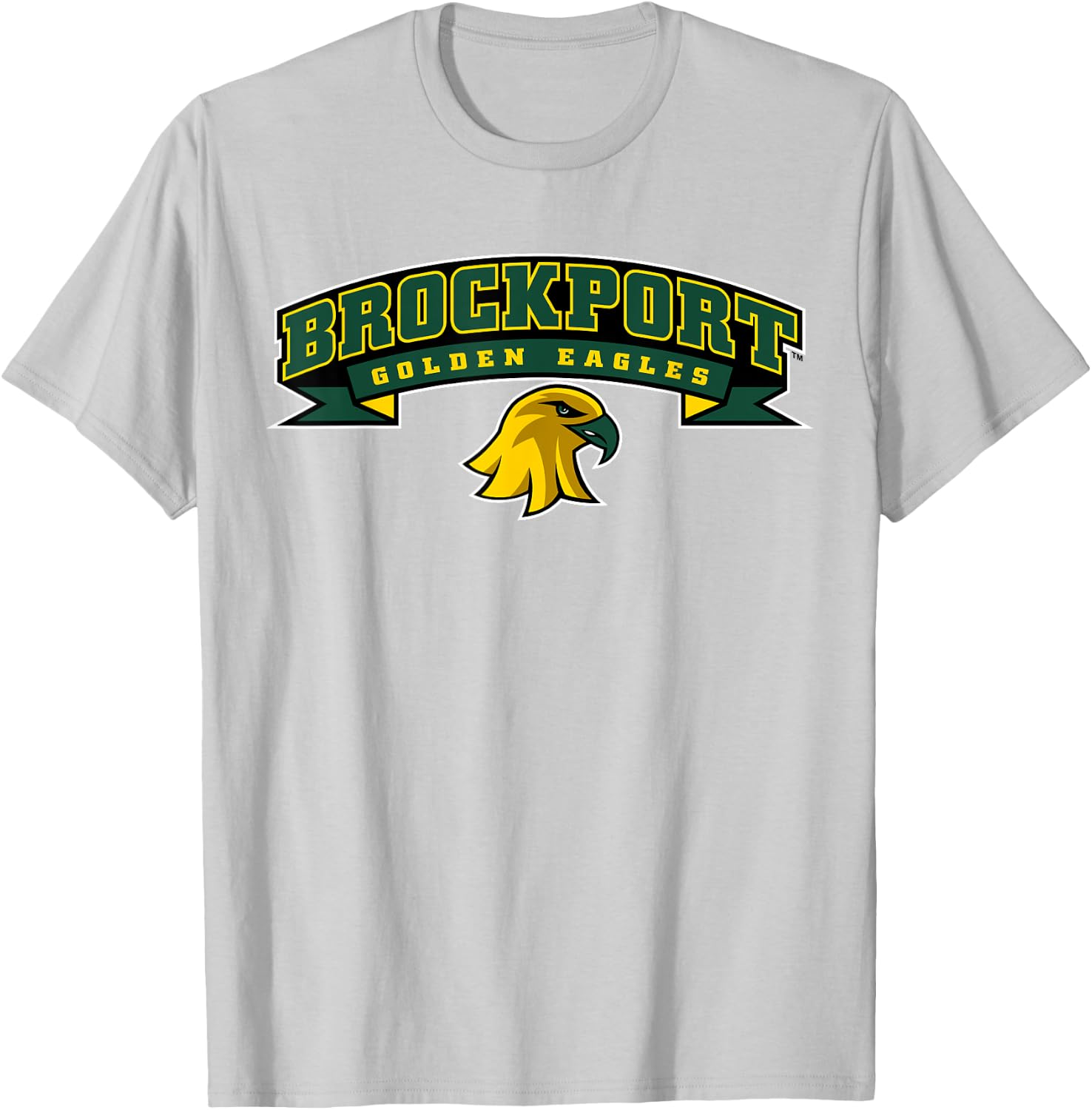 SUNY Brockport Golden Eagles Banner Logo T-Shirt - T-Shirt | Ash