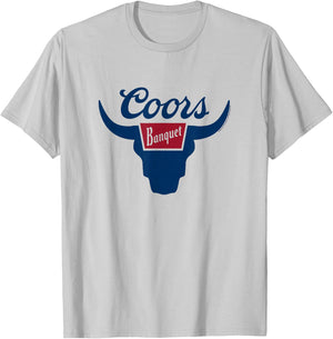 Coors Brewing Company Coors Banquet Rodeo Big Chest Logo T-Shirt - T-Shirt | Ash