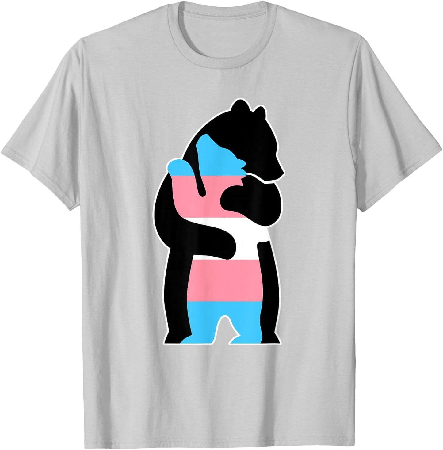 Trans Bear Hug Ally Pride T-Shirt - T-Shirt | Ash