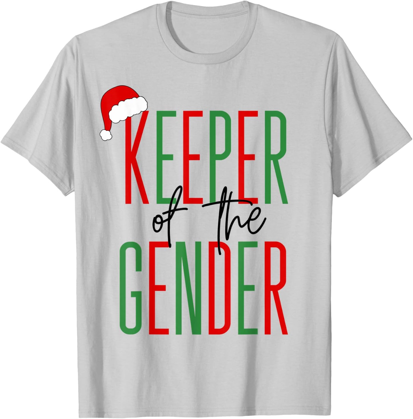 Keeper of the Gender Christmas Holiday Gender Reveal Ideas T-Shirt - T-Shirt | Ash