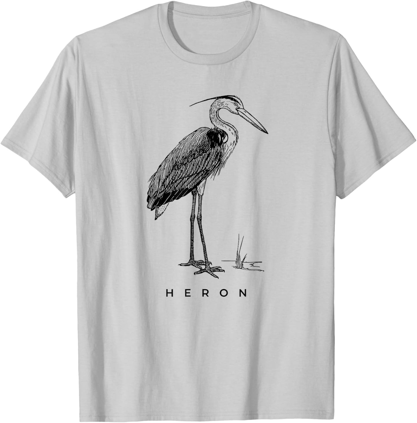 Great Blue Heron Bird Birdwatcher T-Shirt - T-Shirt | Ash