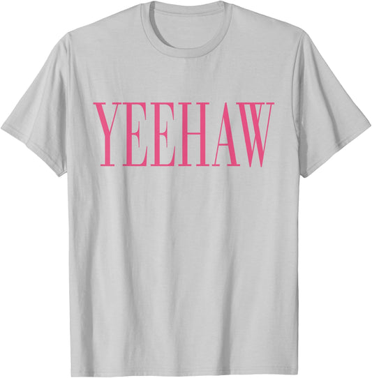 Vintage Pink Yeehaw Preppy Cowgirl Country T-Shirt - T-Shirt | Ash