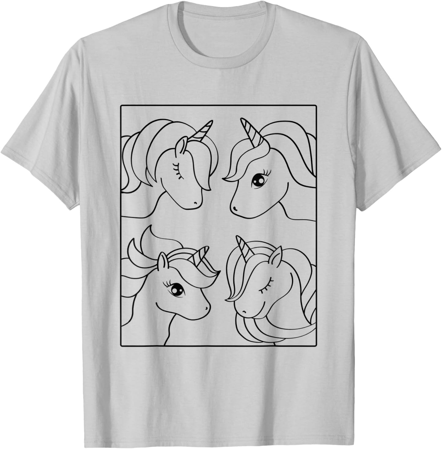 Coloring shirt DIY. Funny unicorns to paint on T-Shirt - T-Shirt | Ash