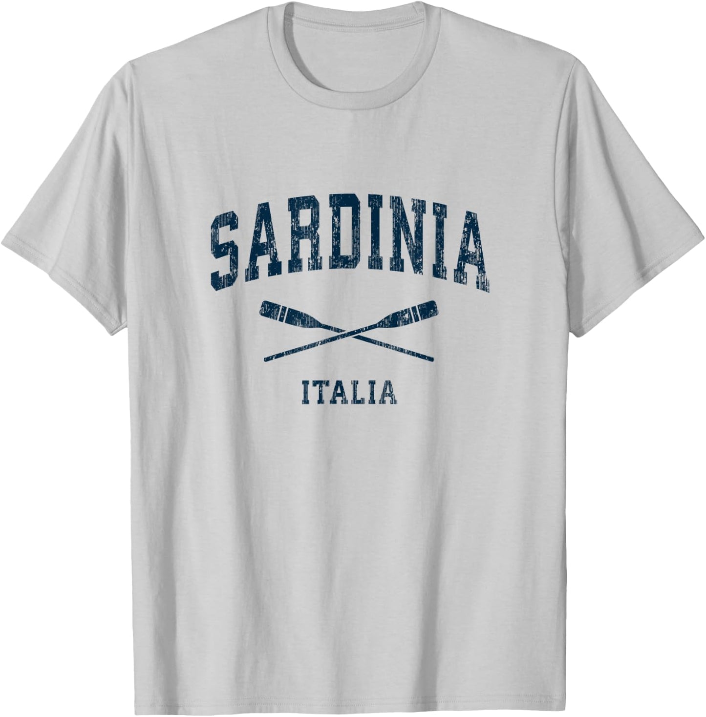 Sardinia Italy Vintage Nautical Paddles Sports Oars T-Shirt - T-Shirt | Ash