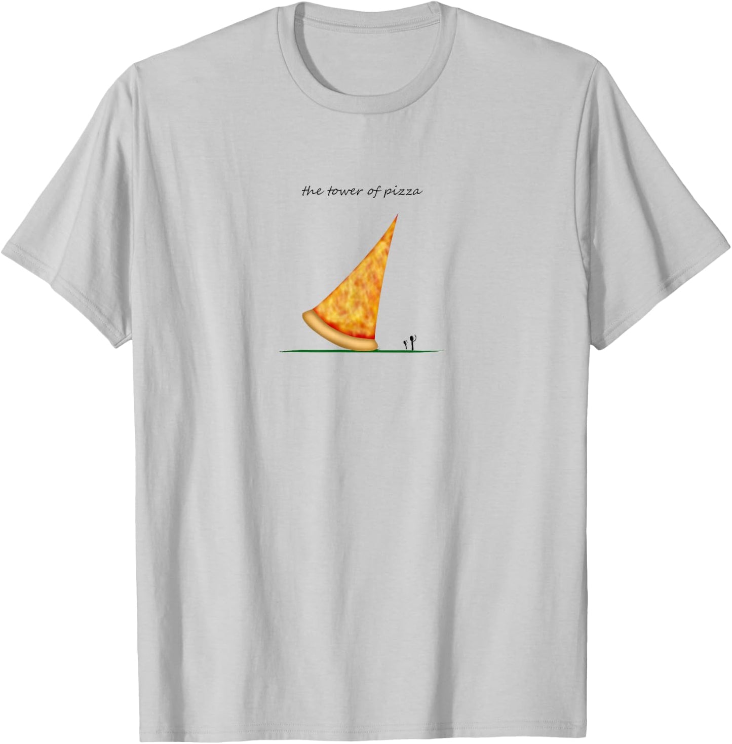 Tower of pizza, funny Italian tower of Pisa TGIF foodie pun T-Shirt - T-Shirt | Ash