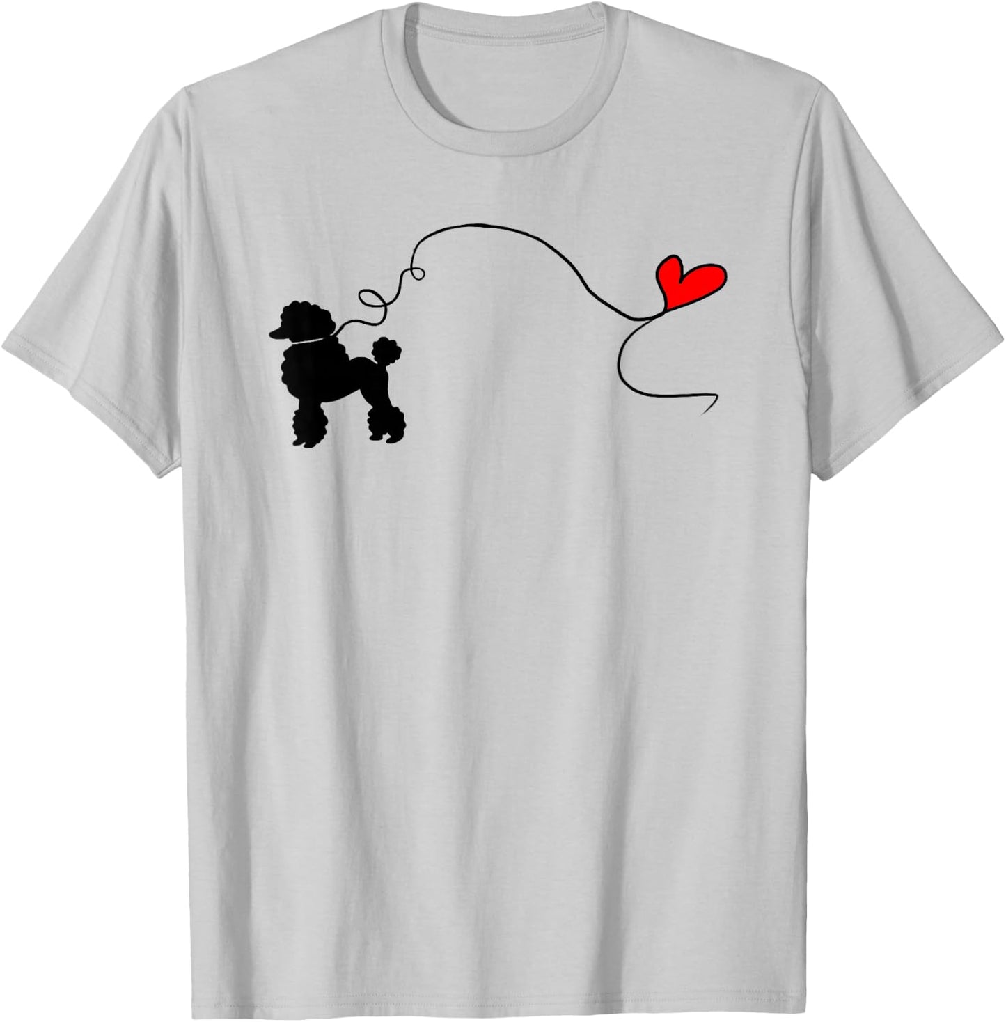 Sock Hop 50s Costume Poodle Shirt Cute Poodle 1950's Heart T-Shirt - T-Shirt | Ash