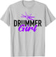 Drummer Girl Drum Set For Drumming And Percussionist T-Shirt - T-Shirt | Ash
