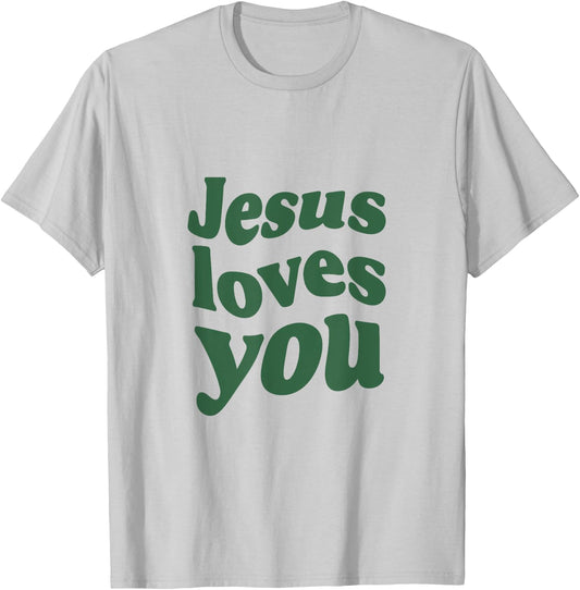 Jesus Loves You - Vintage Green T-Shirt - T-Shirt | Ash