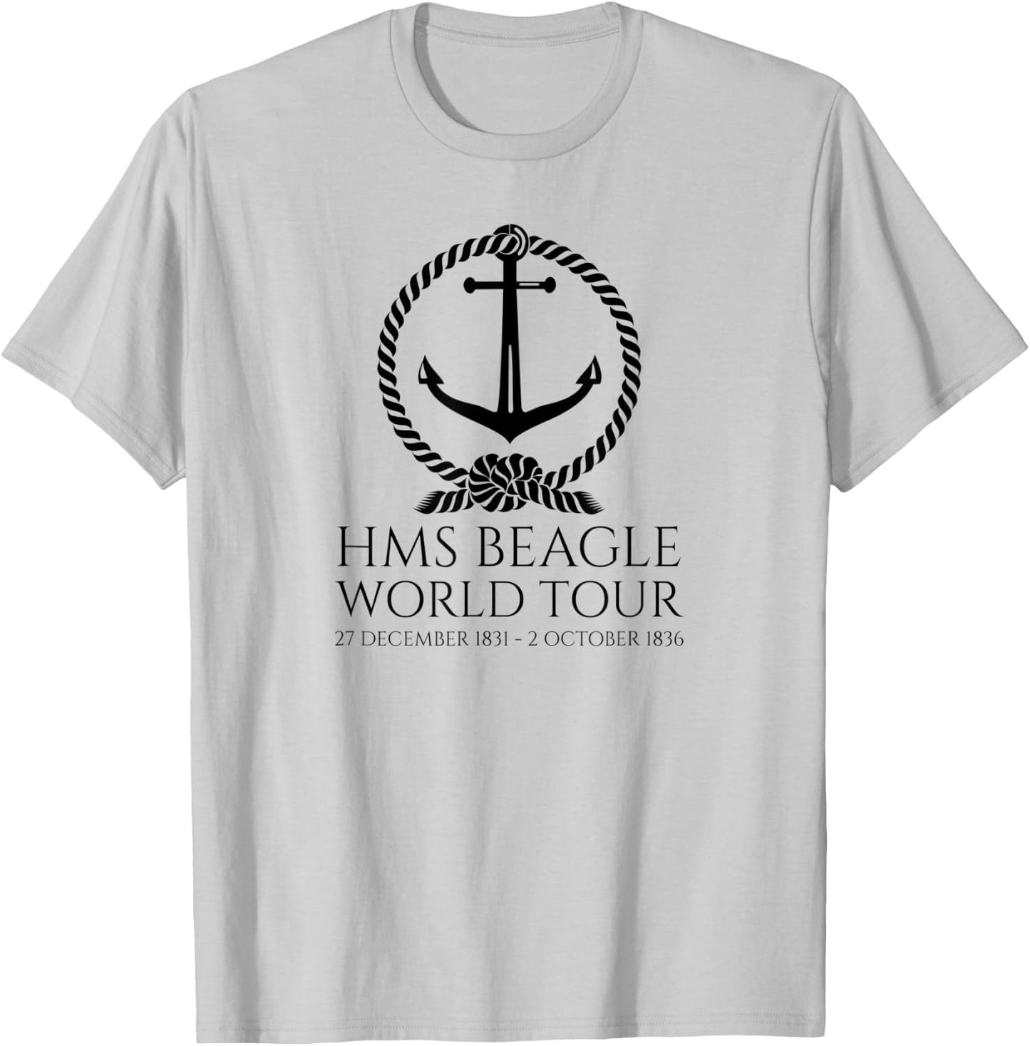 HMS Beagle World Tour - Charles Darwin - English History T-Shirt - T-Shirt | Ash