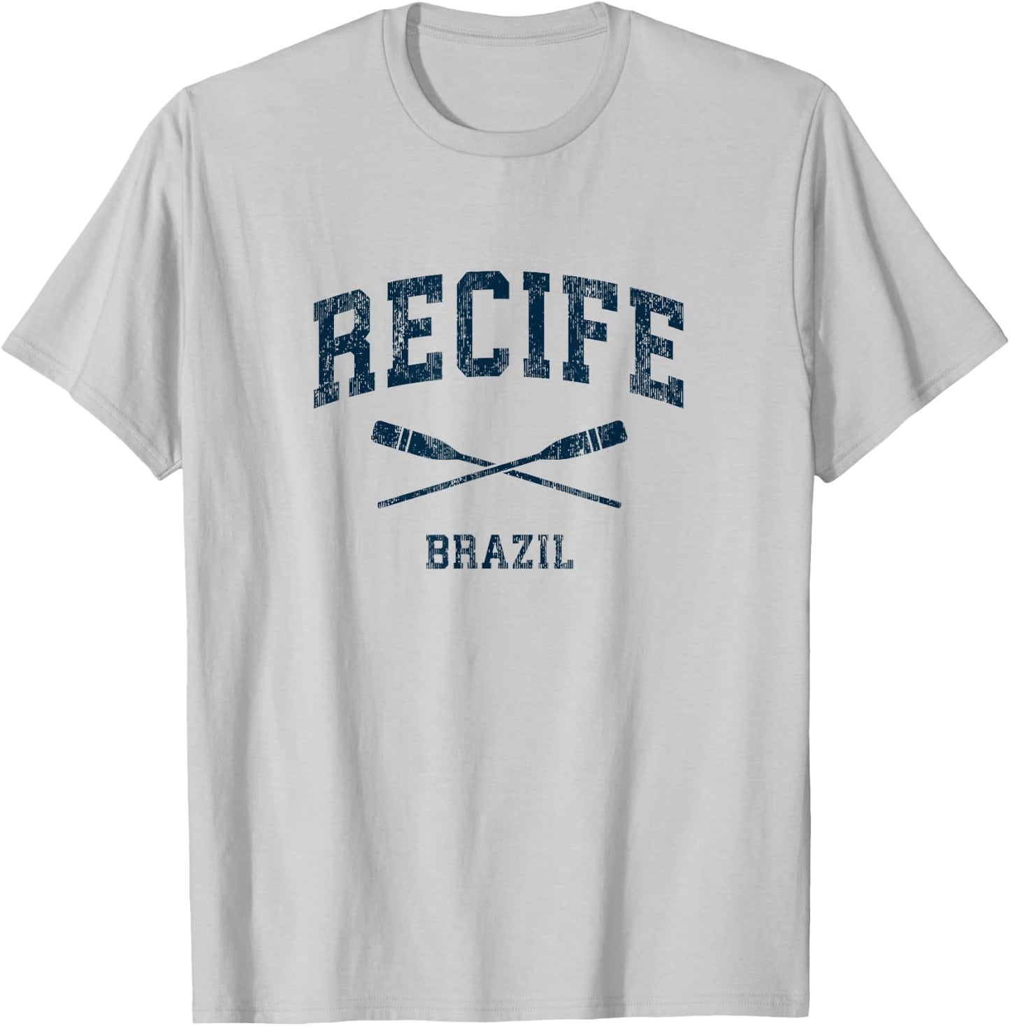 Recife Brazil Vintage Nautical Paddles Sports Oars T-Shirt - T-Shirt | Ash