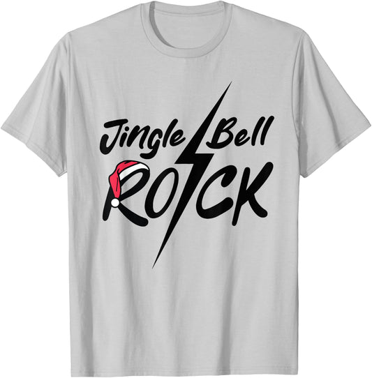 Jingle Bell Rock Rockin' Christmas Tree Retro Music T-Shirt - T-Shirt | Ash
