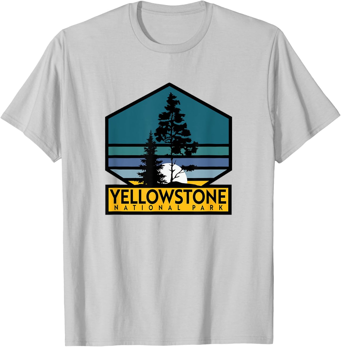 Yellowstone National Park Retro T-Shirt - T-Shirt | Ash