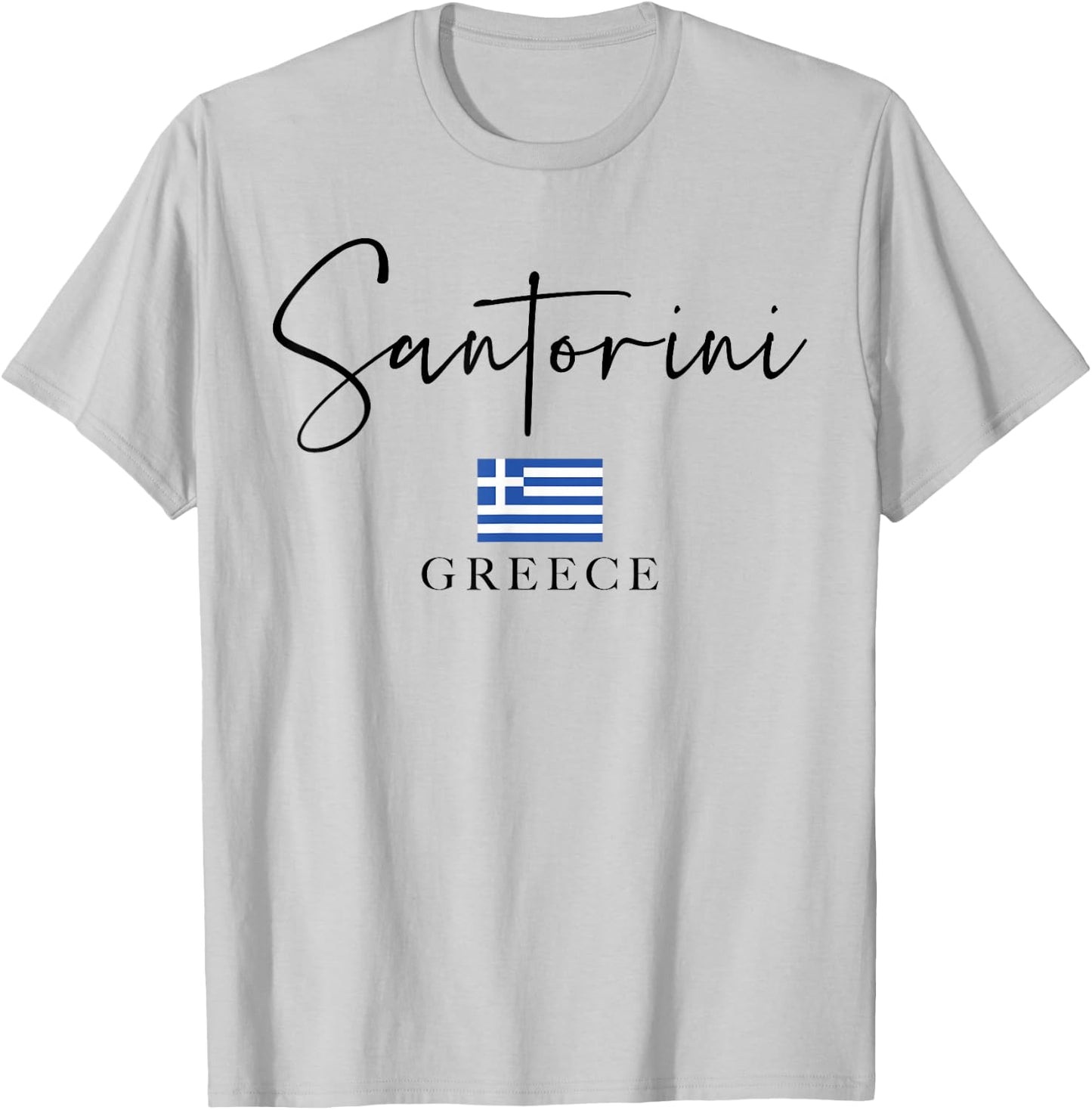 Greece Flag Vacation - Island Santorini T-Shirt - T-Shirt | Ash