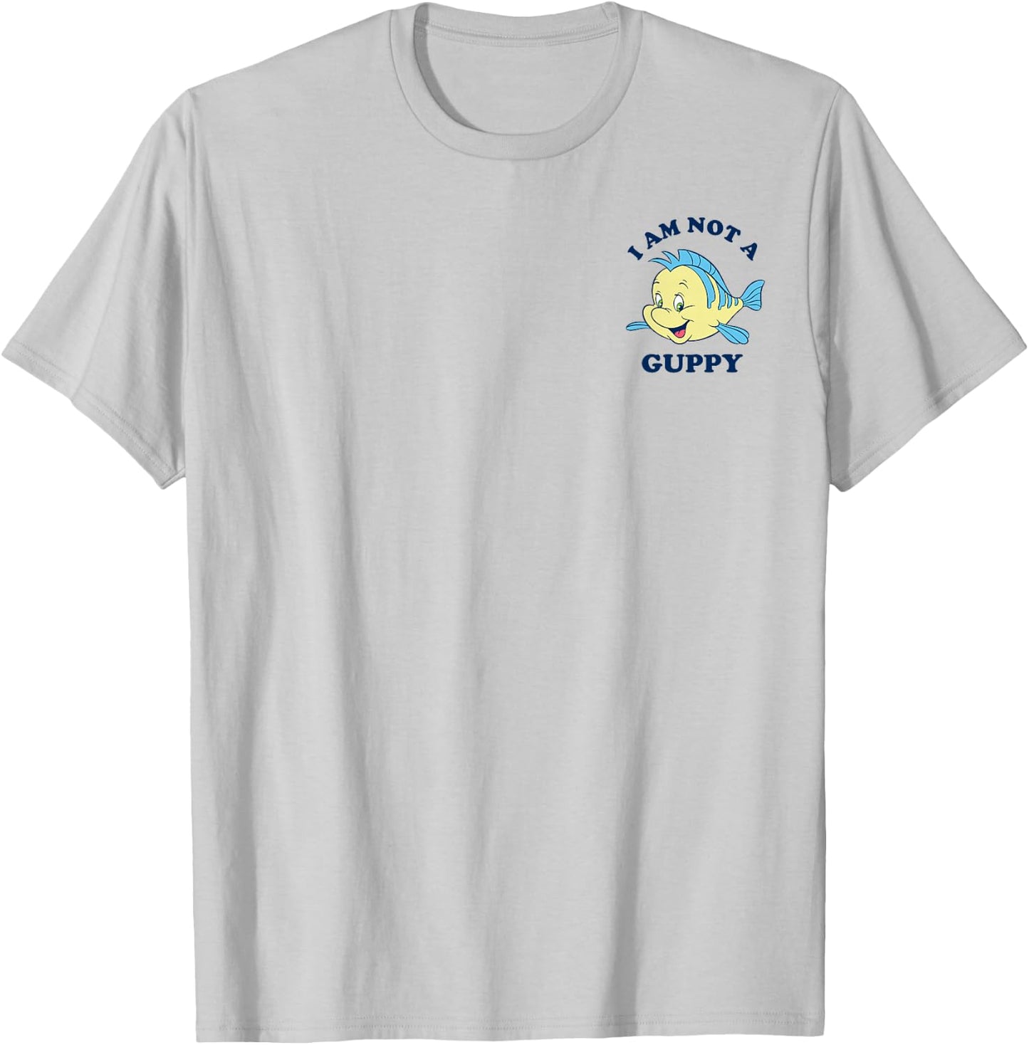 Disney The Little Mermaid Flounder I Am Not A Guppy Pocket T-Shirt - T-Shirt | Ash