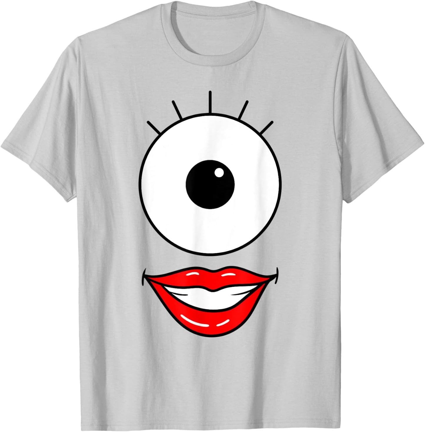 Funny Cute Monster Face One Eyeball Easy Halloween Costume T-Shirt - T-Shirt | Ash