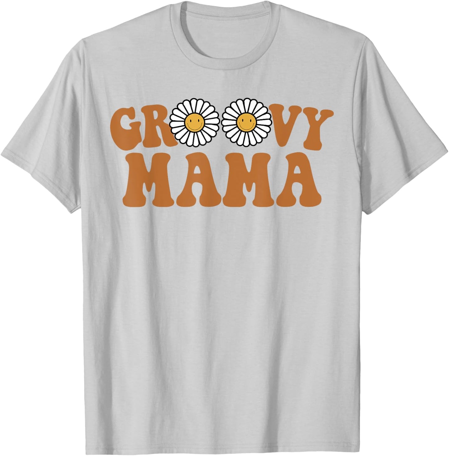 Retro Groovy Mama Matching Family 1st Birthday Party T-Shirt - T-Shirt | Ash