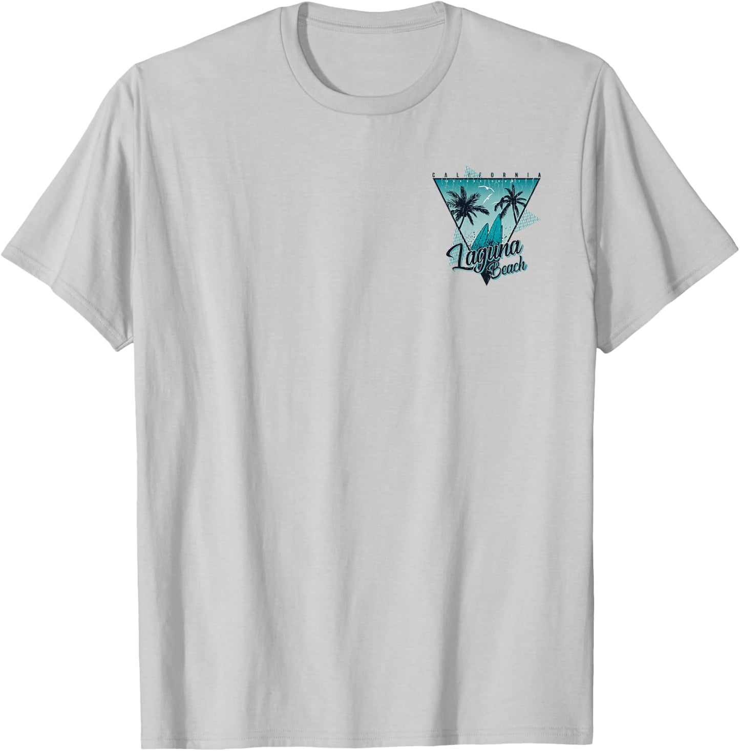 2-Sided Laguna Beach California Summer Vintage Surfing Style T-Shirt - T-Shirt | Ash