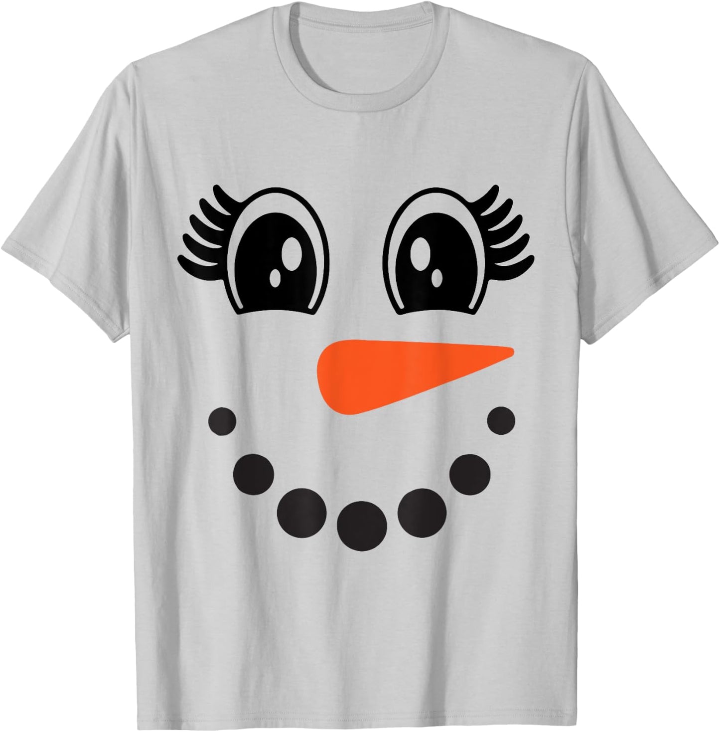 Snowman Girl Face For Girls Christmas Winter T-Shirt - T-Shirt | Ash