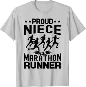 Proud niece of a marathon runner matching family T-Shirt - T-Shirt | Ash