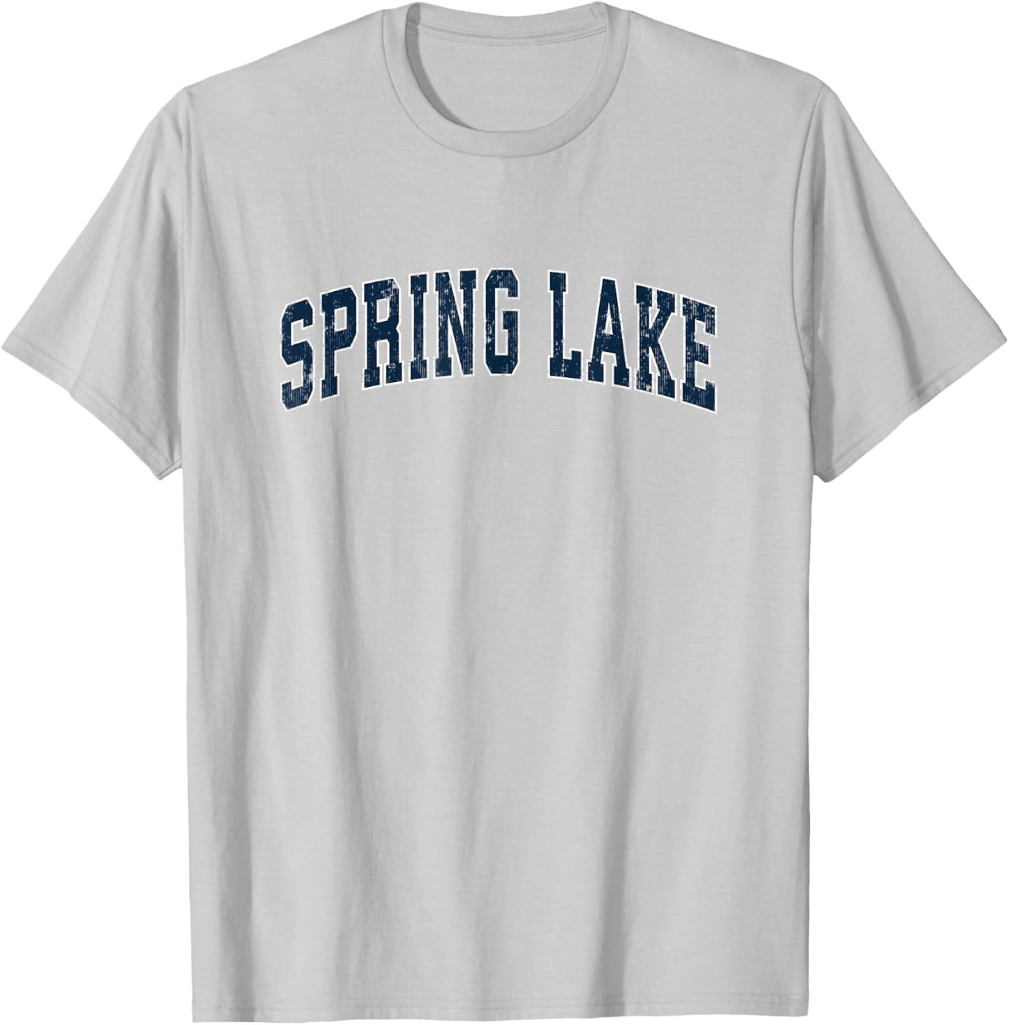 Spring Lake Michigan MI Vintage Sports Design Navy Design T-Shirt - T-Shirt | Ash