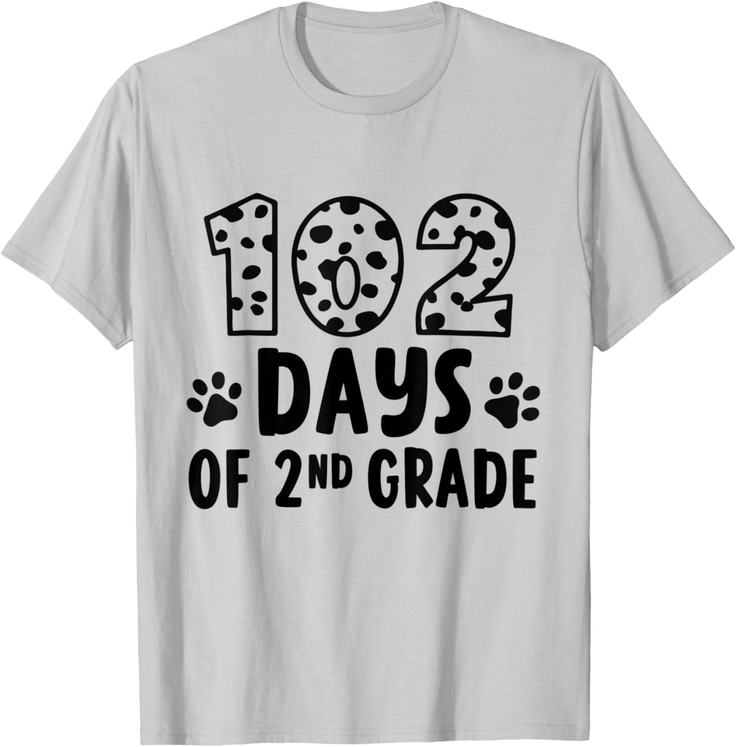 102 Day Of 2nd Grade Dalmatian Dog Lovers 102 Days 2nd Grade T-Shirt - T-Shirt | Ash