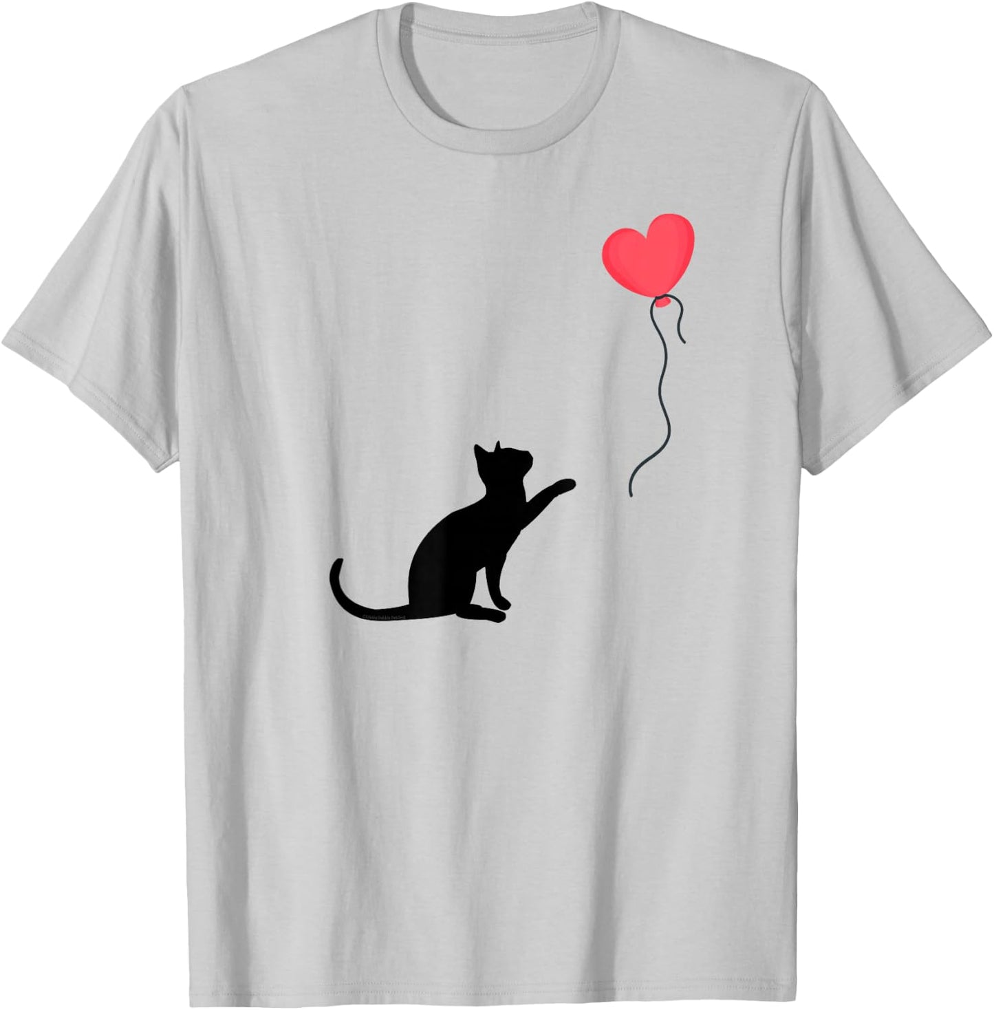 Cute Cat or Kitten Heart Balloon Cat Mom Cat Dad T-Shirt - T-Shirt | Ash