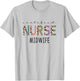 Certified Nurse Midwife Gift Funny CNM Women Leopard T-Shirt - T-Shirt | Ash