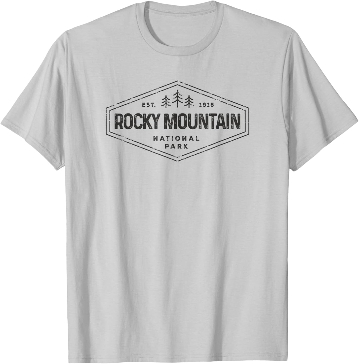 Rocky Mountains National Park Shirt Badge Camping Hiking T-Shirt - T-Shirt | Ash