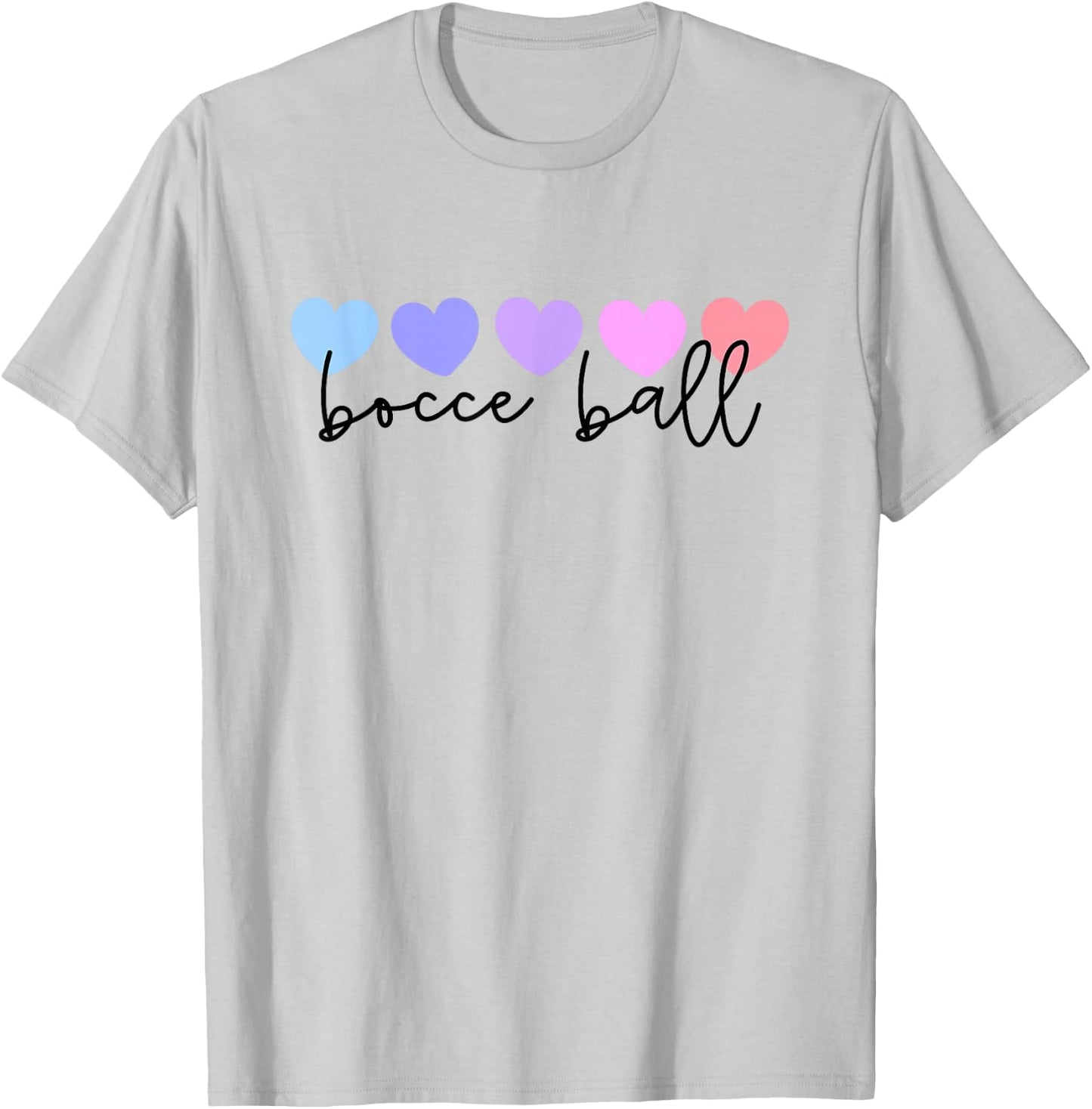 Bocce Ball Lover Heart Women or Girls T-Shirt - T-Shirt | Ash