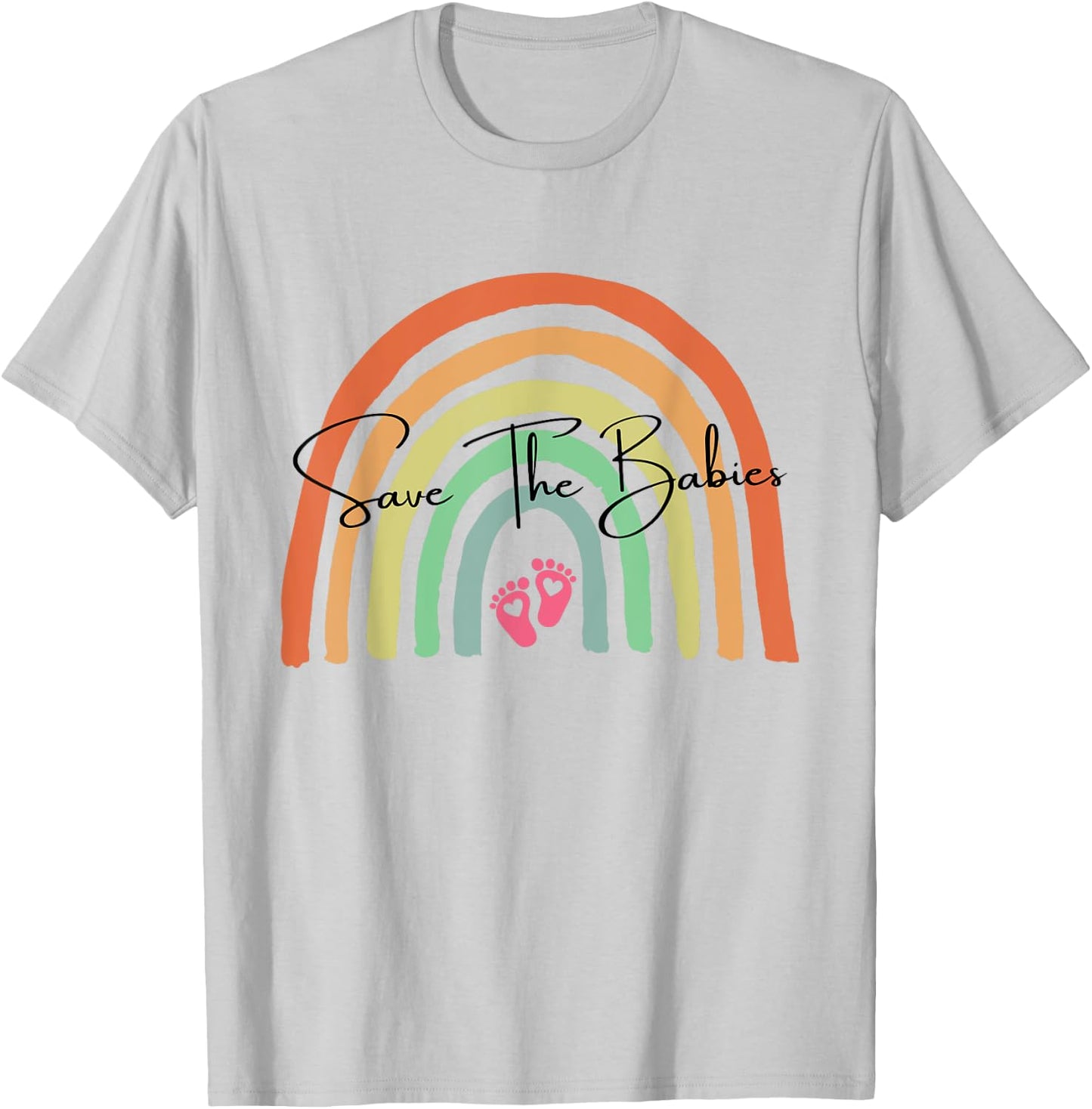 Pro Life Save The Babies Rainbow Women Kids T-Shirt - T-Shirt | Ash