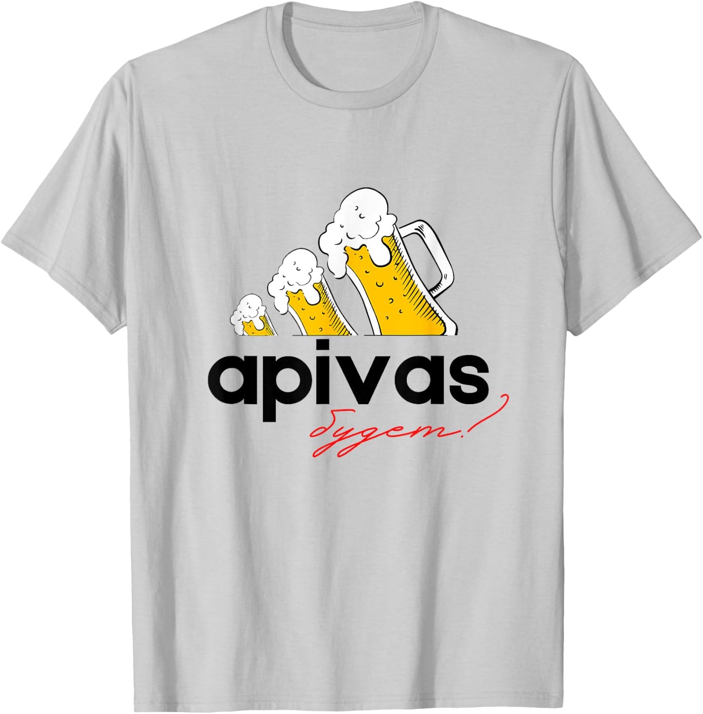 Beer APIVAS Funny Russian T-Shirt - T-Shirt | Ash