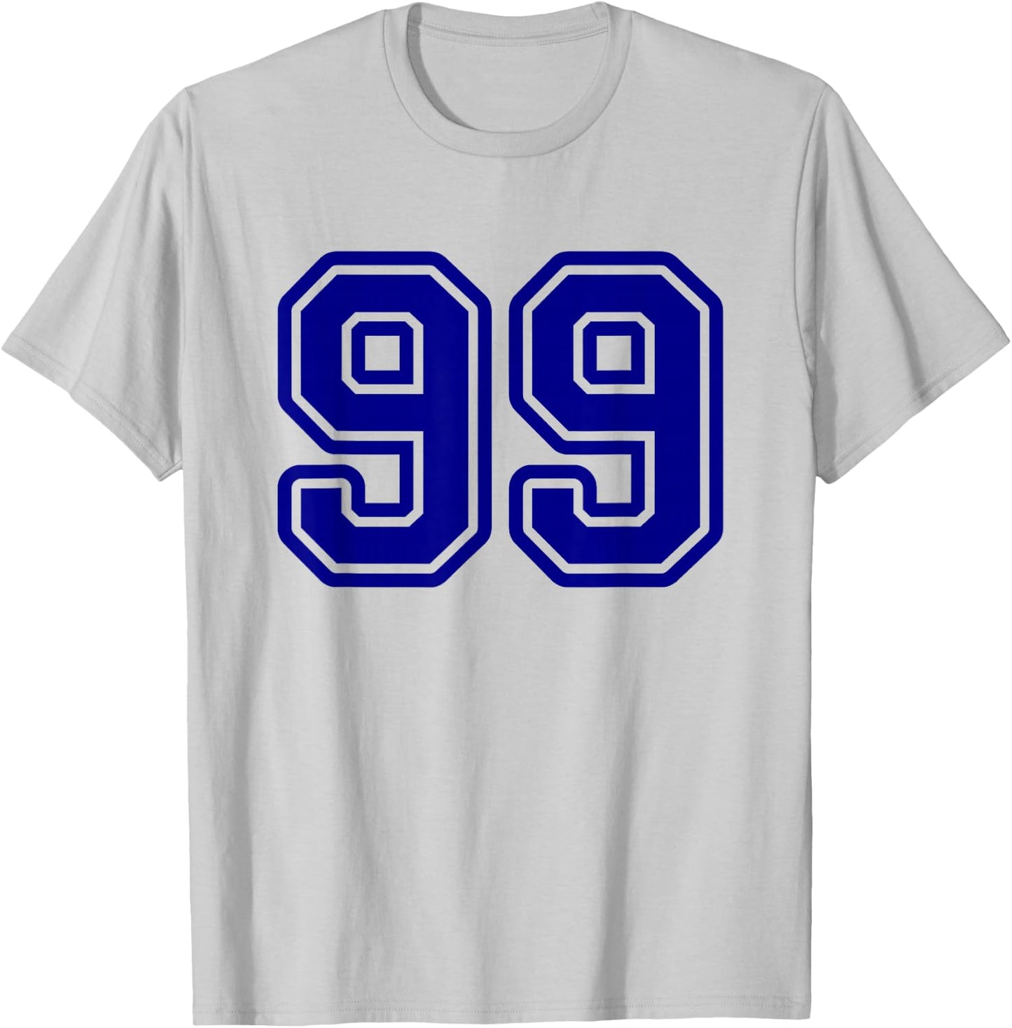 Number #99 Blue Sport Varsity Number 99 T-Shirt - T-Shirt | Ash