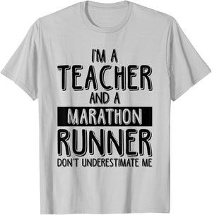 Running Teacher Marathon Funny Running Teacher Women T-Shirt - T-Shirt | Ash