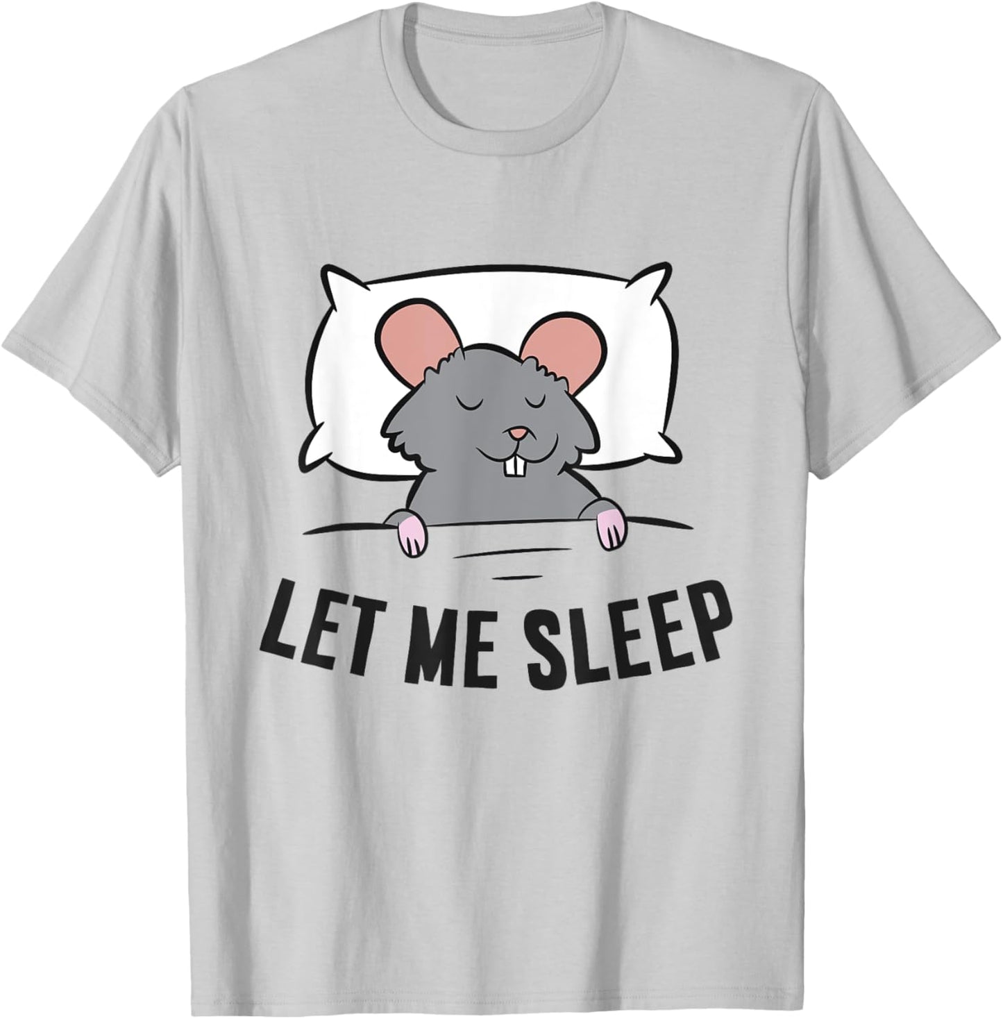 Tired Rat Let Me Sleep Funny Rat Pajama T-Shirt - T-Shirt | Ash