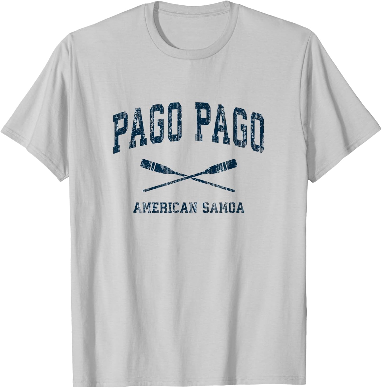 Pago Pago American Samoa Vintage Nautical Paddles Sports Oar T-Shirt - T-Shirt | Ash