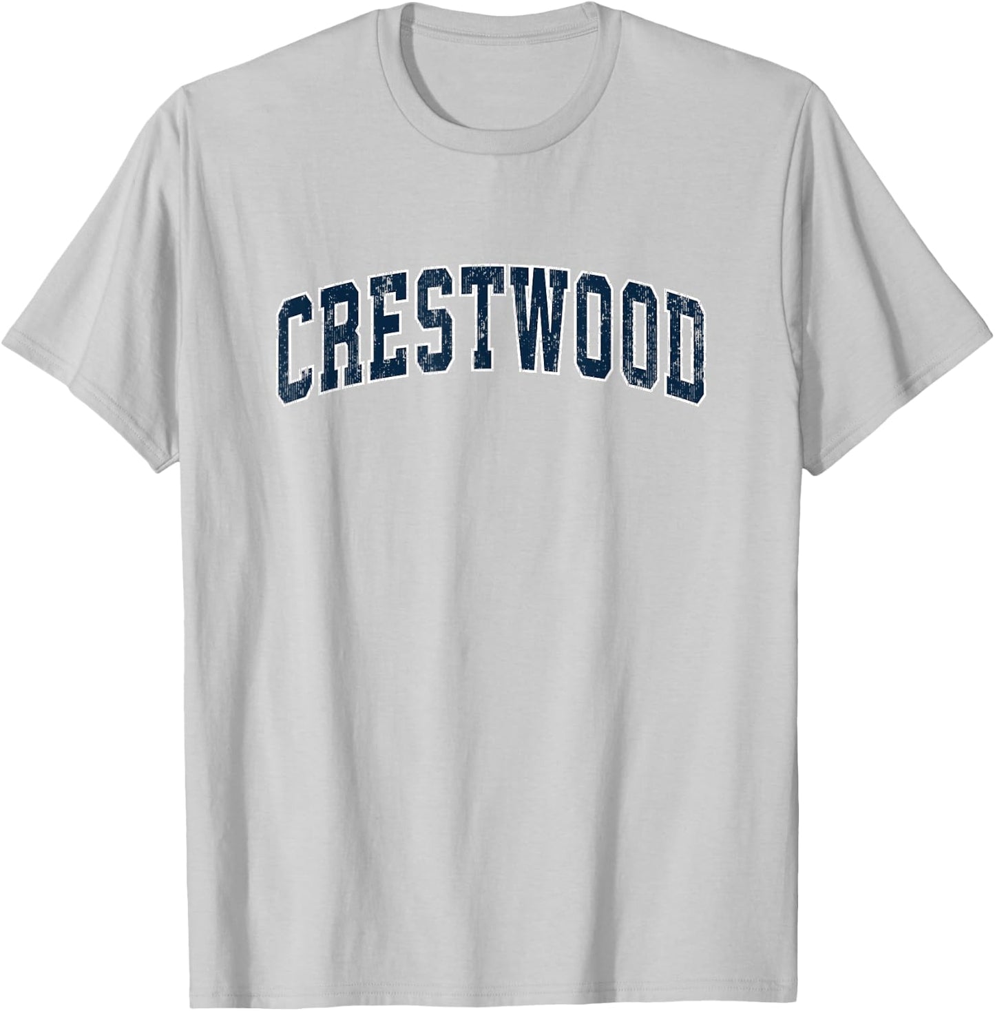 Crestwood Missouri MO Vintage Sports Design Navy Design T-Shirt - T-Shirt | Ash