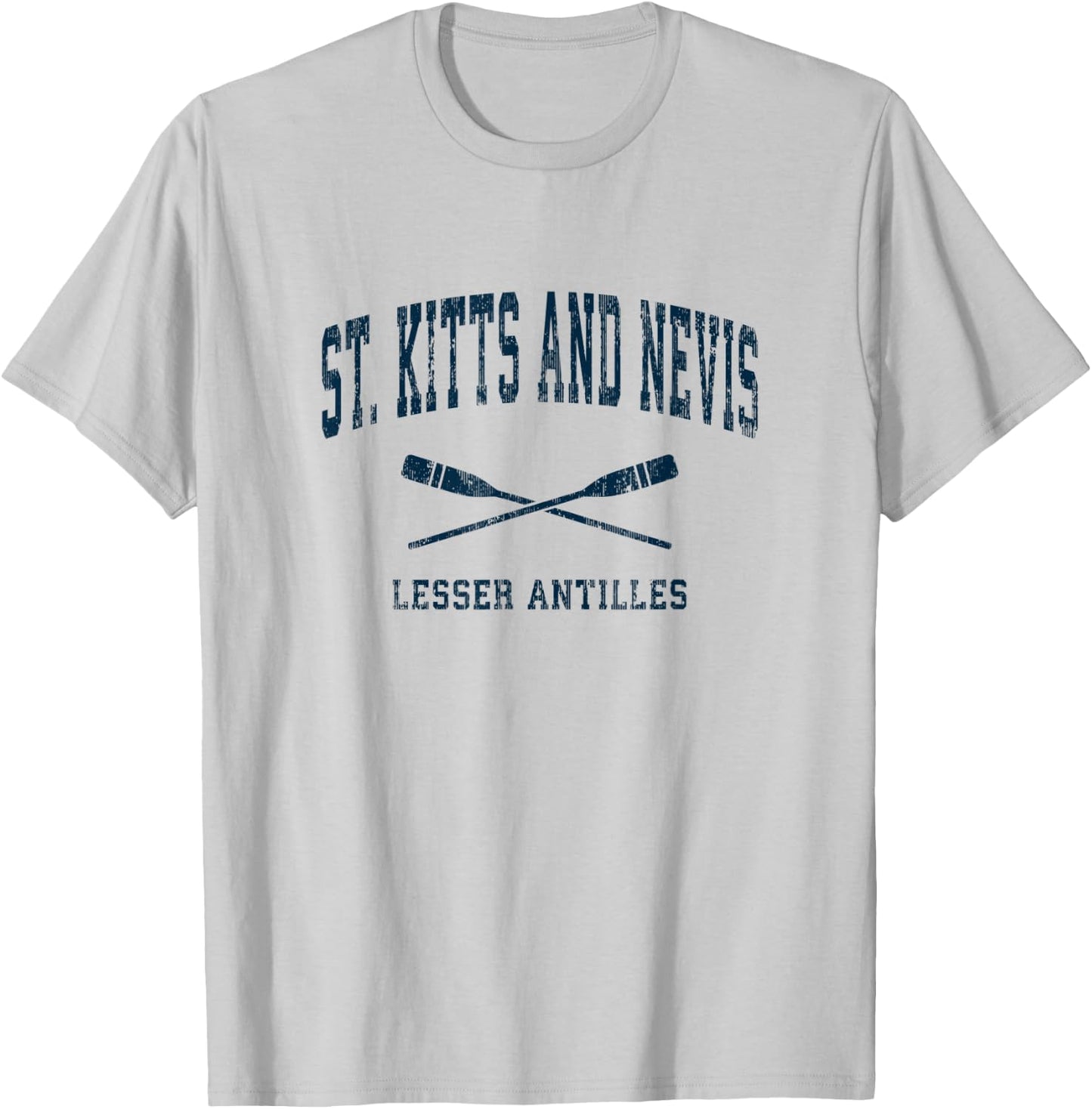 St. Kitts and Nevis Vintage Nautical Paddles Sports Oars T-Shirt - T-Shirt | Ash