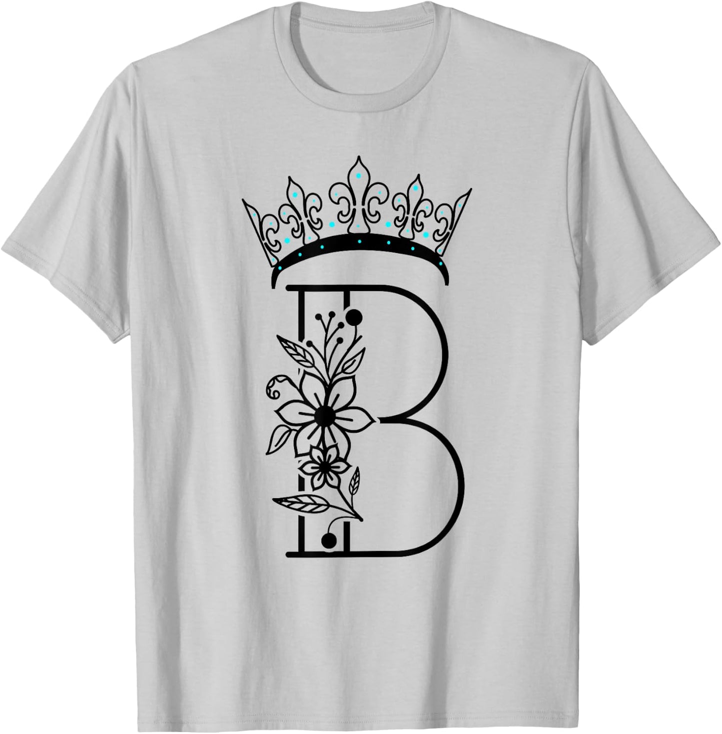 Queen B Bee Letter B Crown Alphabet Monogram Bride Bee Lover T-Shirt - T-Shirt | Ash