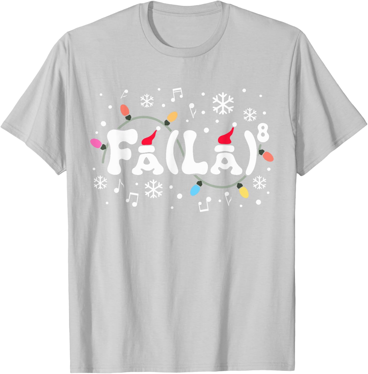 Fa La 8 Christmas Music Teacher Student Santa Funny Music Men Women Kids T-Shirt - T-Shirt | Ash