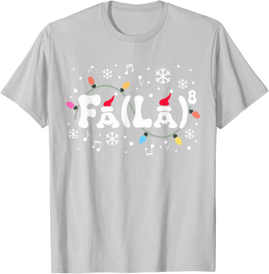 Fa La 8 Christmas Music Teacher Student Santa Funny Music Men Women Kids T-Shirt - T-Shirt | Ash