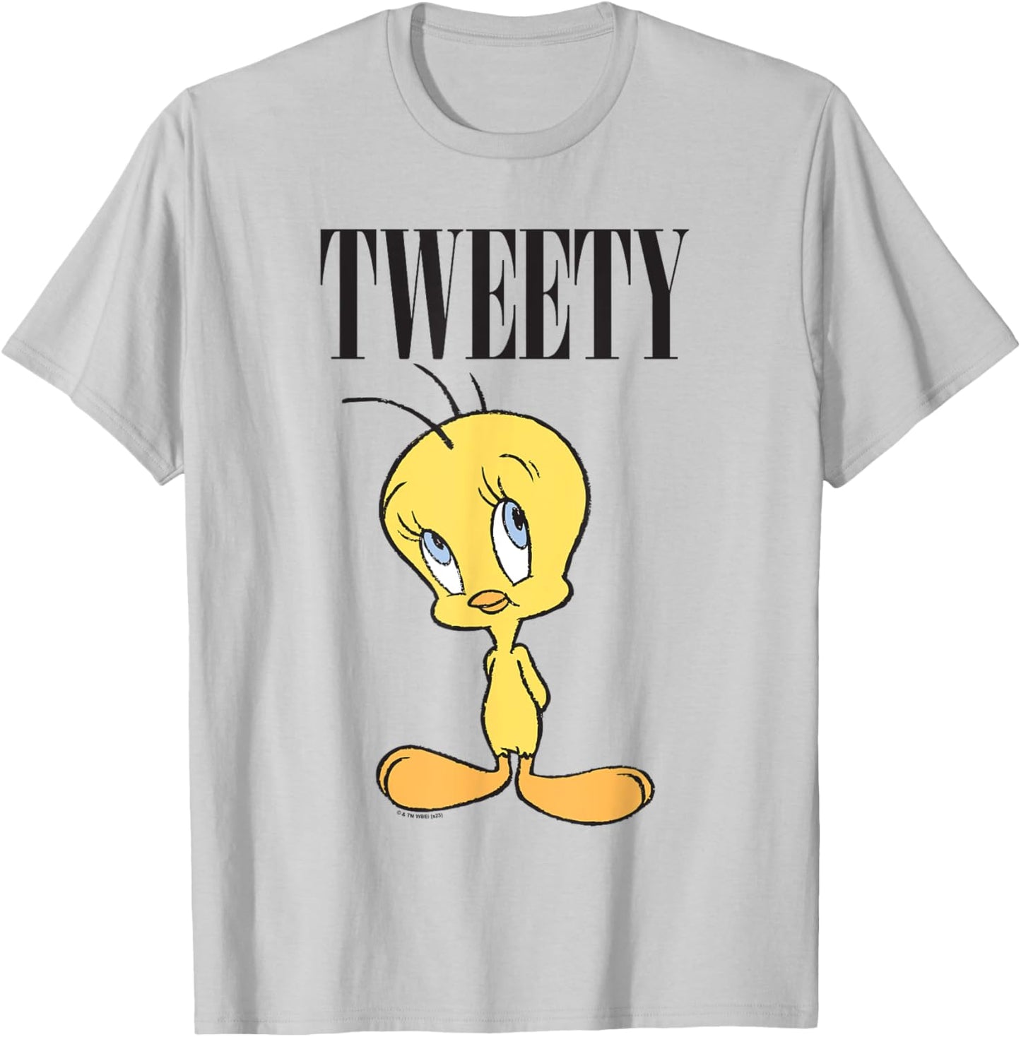 Looney Tunes Tweety Full Body Cute Portrait T-Shirt - T-Shirt | Ash