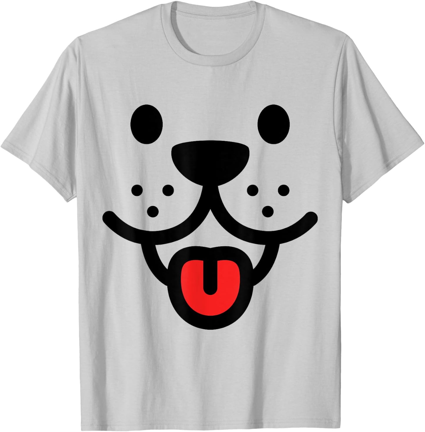 Cute Smiling Dog Face T-Shirt - T-Shirt | Ash