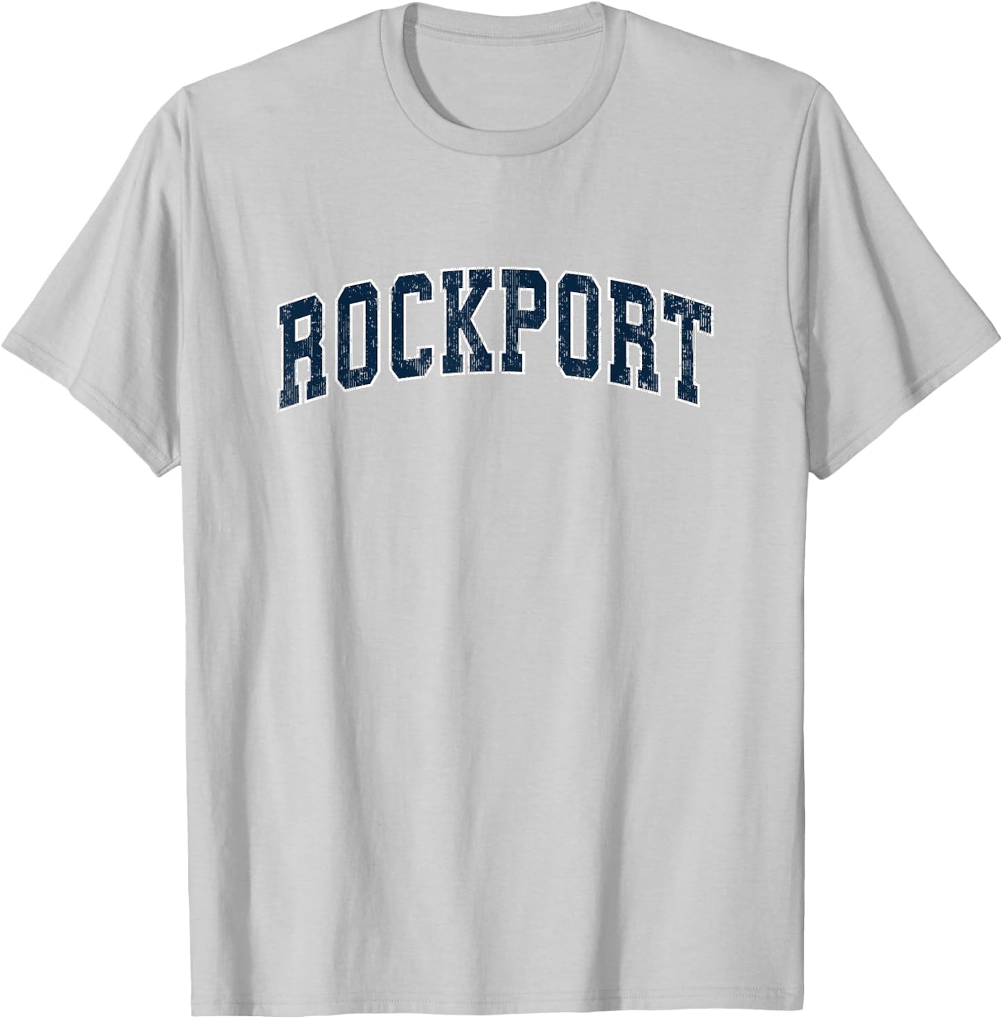 Rockport Massachusetts MA Vintage Sports Design Navy Design T-Shirt - T-Shirt | Ash