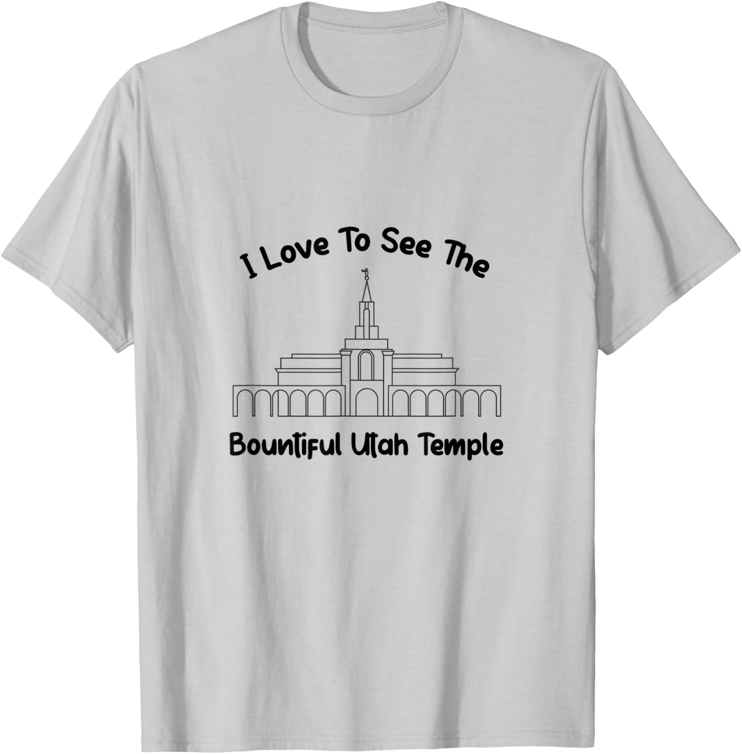 Bountiful Utah Temple, I love to see my temple, primary T-Shirt - T-Shirt | Ash