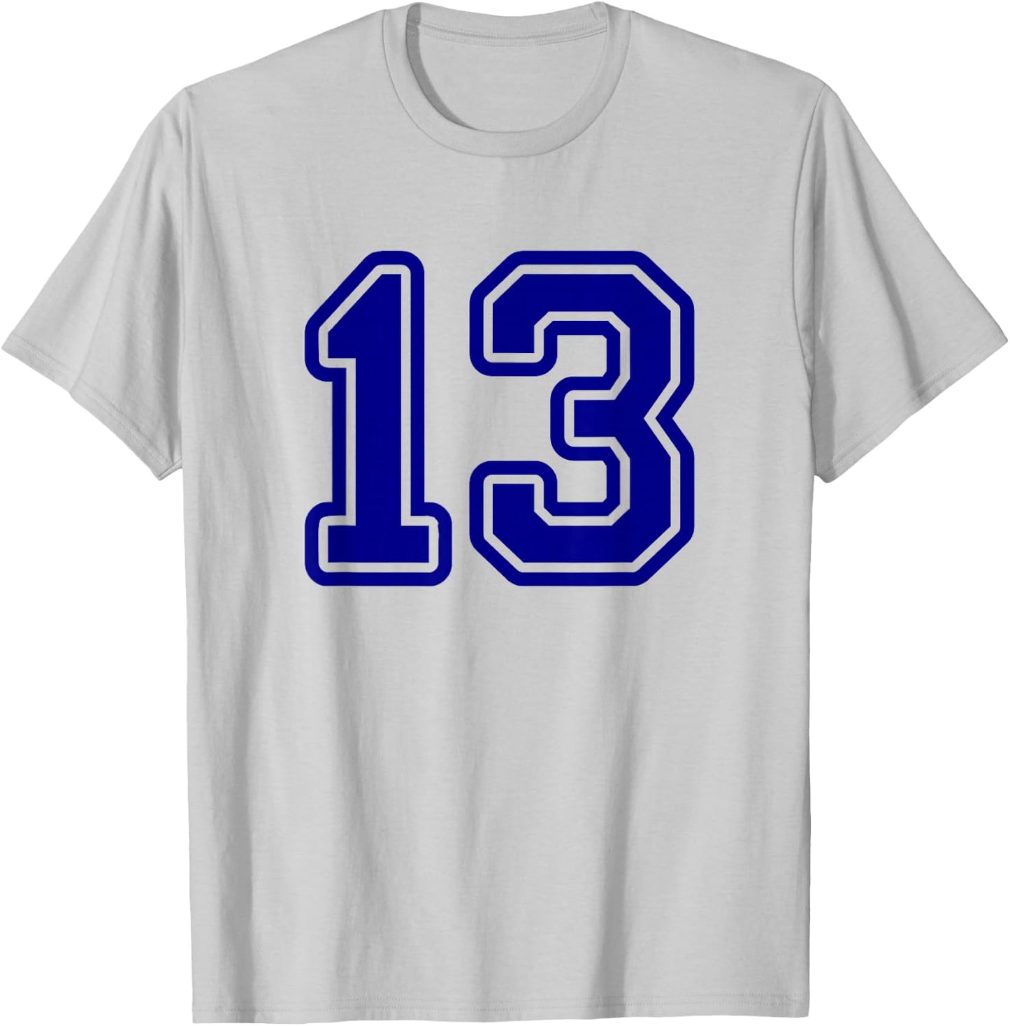 Blue Sports Team Number 13 T-Shirt - T-Shirt | Ash