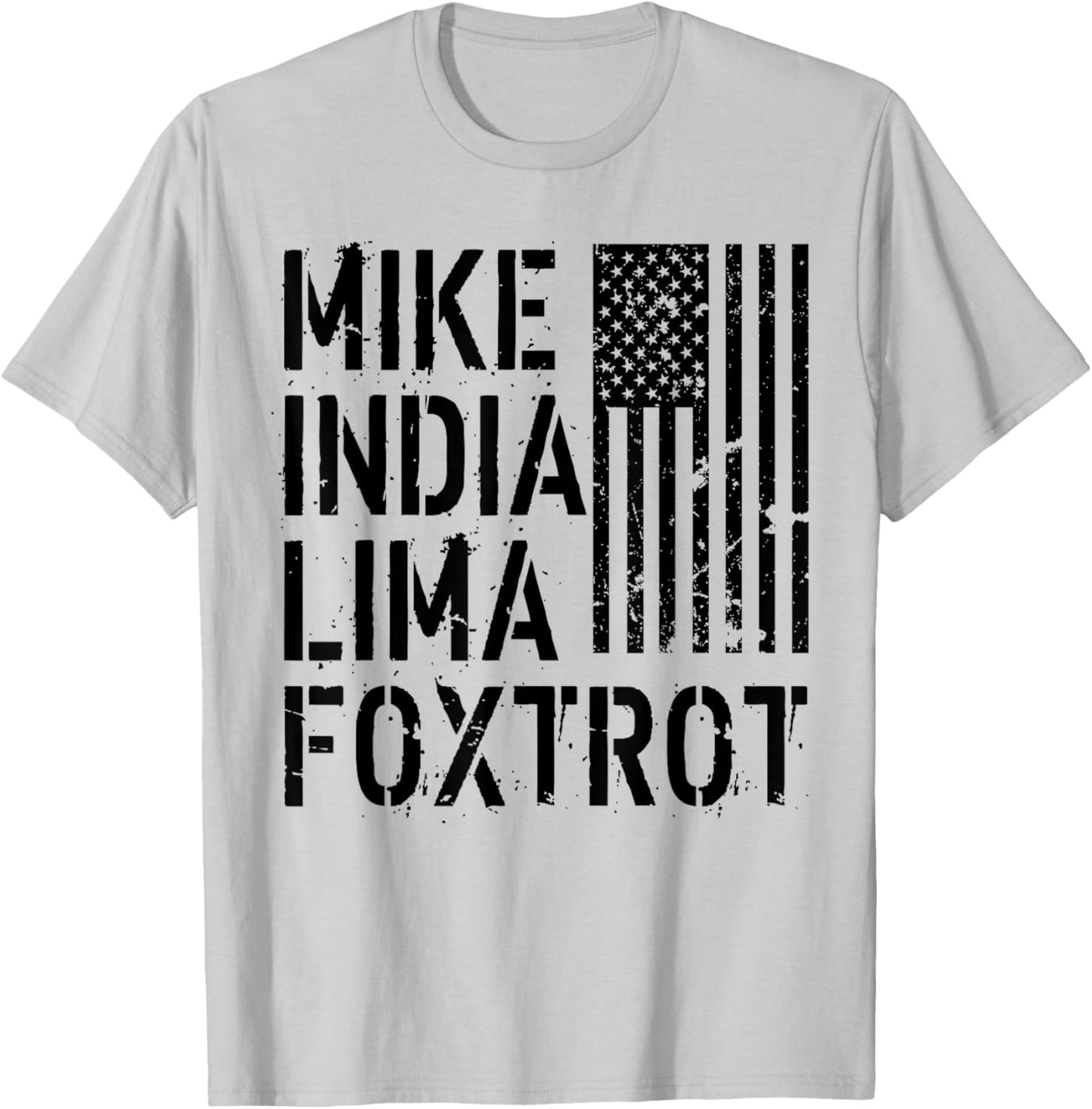 Mike India Lima Foxtrot Hot Mom Muscle Mommy American Flag Women Men T-Shirt - T-Shirt | Ash