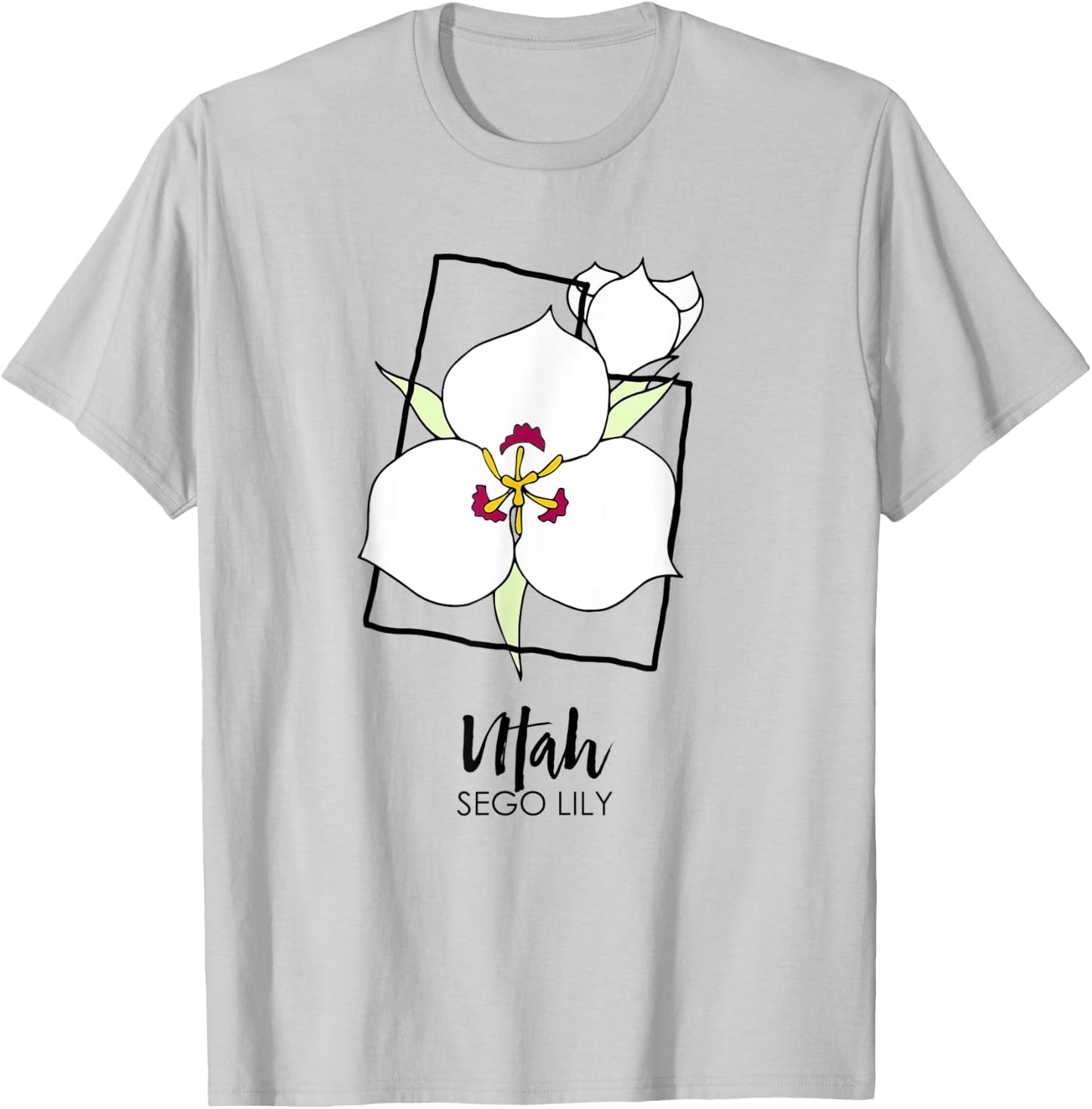 Utah Sego Lily Flower T-Shirt - T-Shirt | Ash