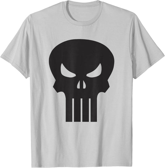 Marvel Comics Retro Classic Punisher Black Skull Chest Logo T-Shirt - T-Shirt | Ash