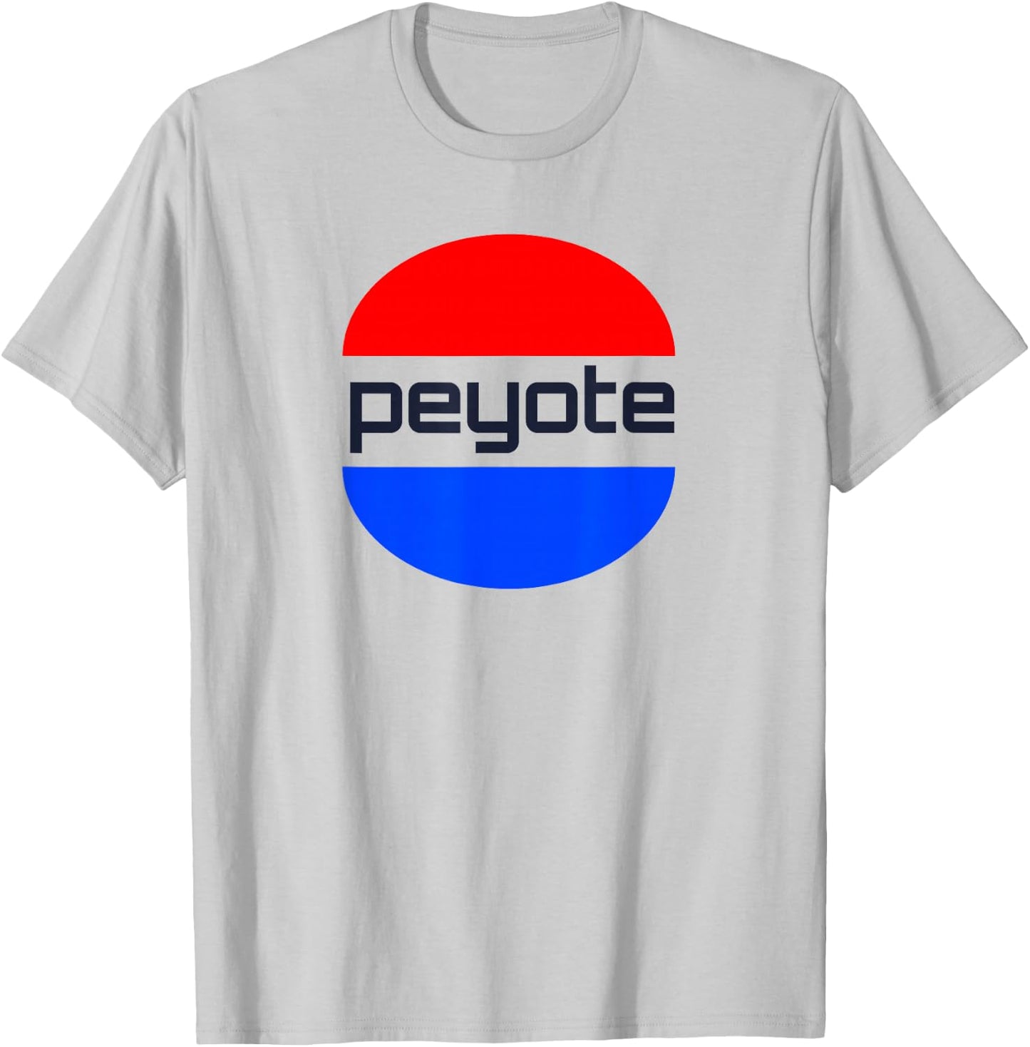 Peyote - Cool font With a Blue And Red Sphere Graphic T-Shirt - T-Shirt | Ash
